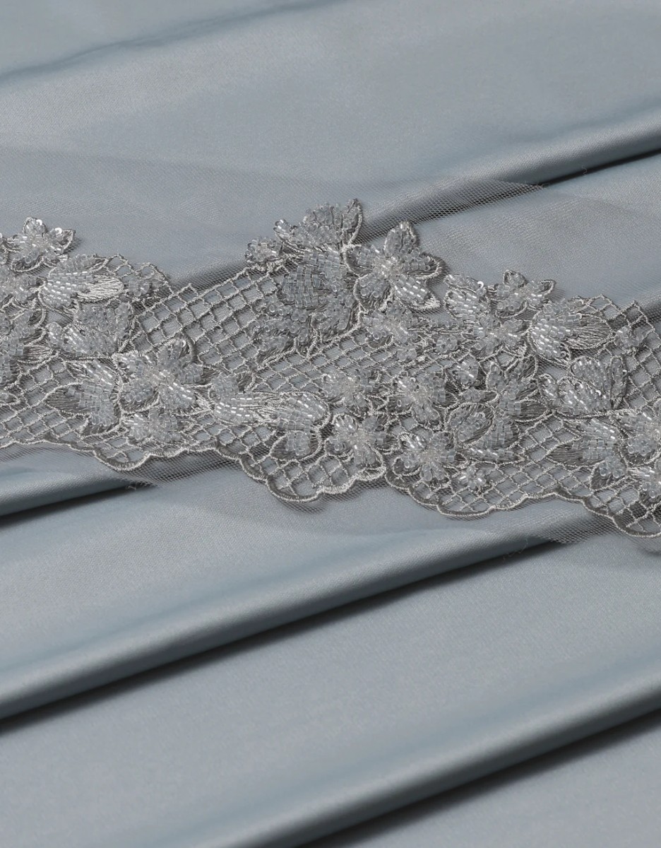 Gemline Lace Mix & Match - Blueish Grey + Satin Powder Blue Gemline Lace Mix & Match - Blueish Grey + Satin Powder Blue
