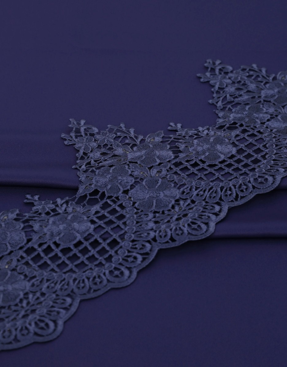 Border Lace Evelina Mix & Match - Navy Blue + Satin Navy Blue Border Lace Evelina Mix & Match - Navy Blue + Satin Navy Blue