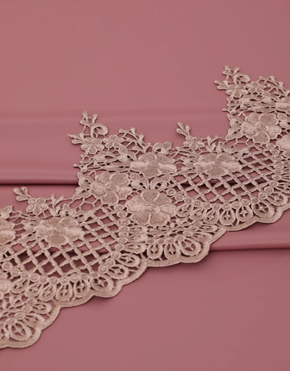 Border Lace Evelina Mix & Match - Dusty Pink + Satin Dark Dusty Pink Border Lace Evelina Mix & Match - Dusty Pink + Satin Dark Dusty Pink