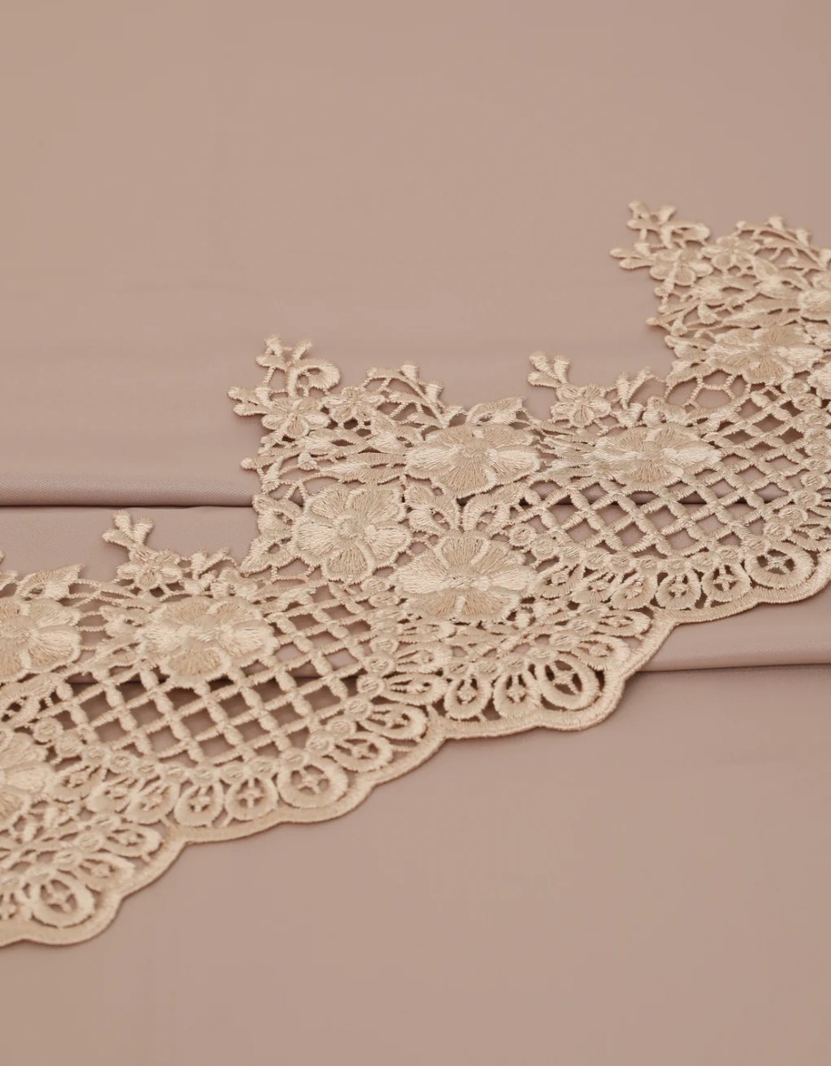 Border Lace Evelina Mix & Match - Nude + Satin Light Brown