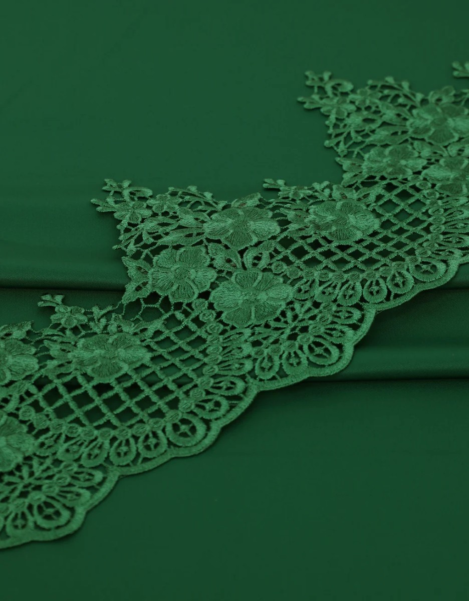 Border Lace Evelina Mix & Match - Emerald Green + Satin Green Border Lace Evelina Mix & Match - Emerald Green + Satin Green